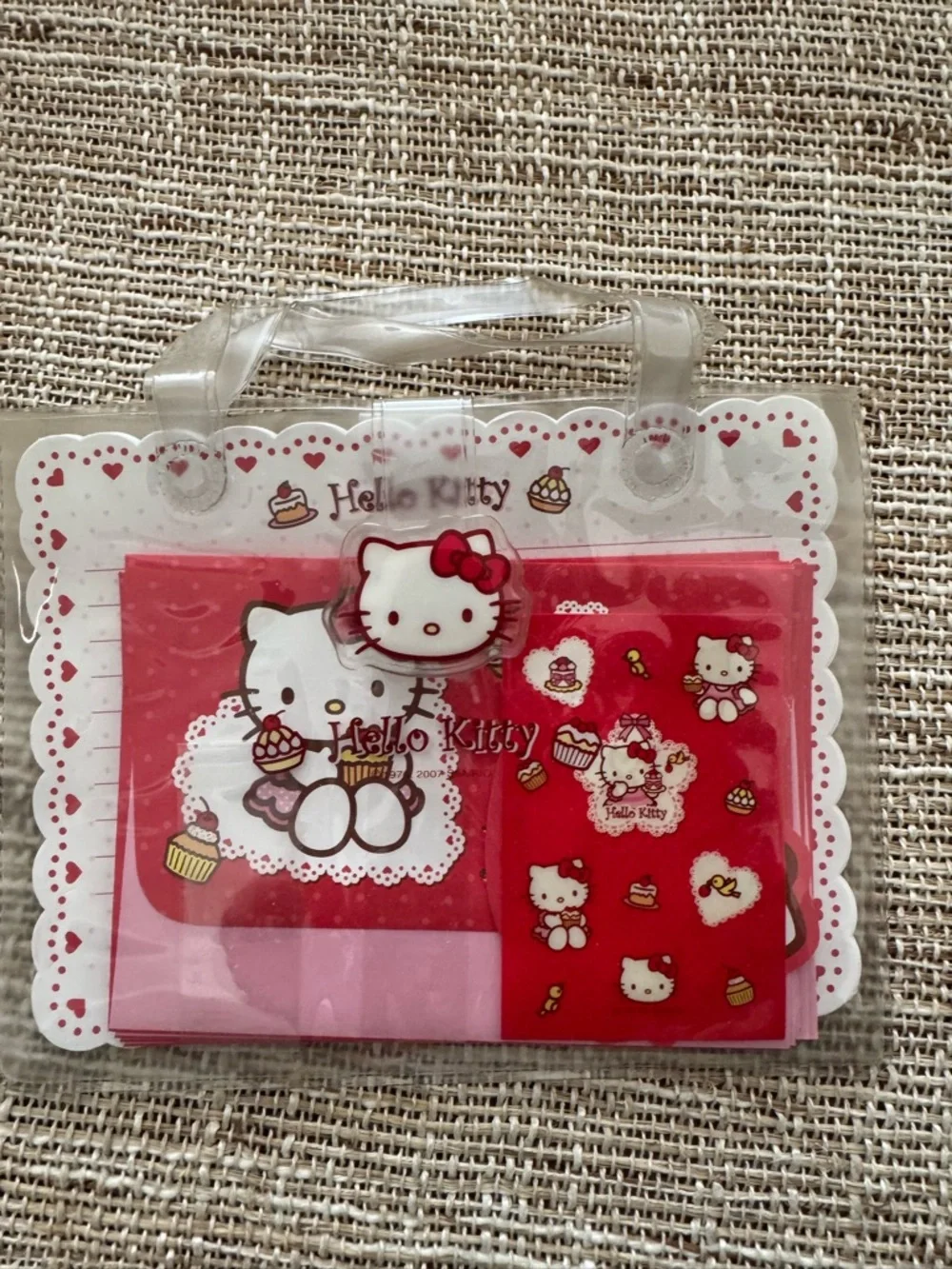 Brand New Sanrio Hello Kitty red stationery with stickers